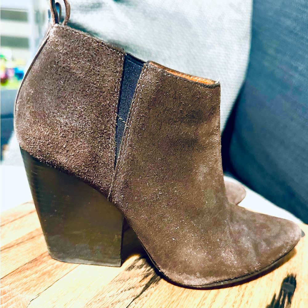 Rebecca Minkoff Brown Ankle Booties with Chunky Heel
